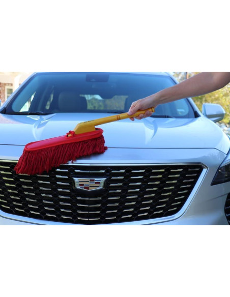 Duster de Coche California 62442 con Mango de Madera 66 cm Rojo