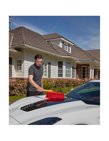 Duster de Coche California 62442 con Mango de Madera 66 cm Rojo