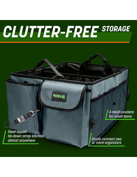 Organizador de Maletero DRIVE Auto - Colapsable y Duradero - Negro Organizador de Maletero DRIVE Auto - Colapsable y Duradero - Negro