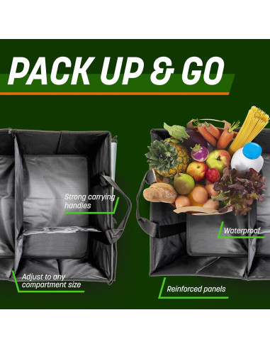 Organizador de Maletero DRIVE Auto - Colapsable y Duradero - Negro