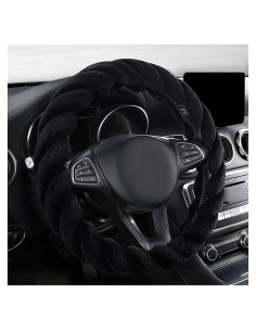 Cubierta de Volante de Coche Peluda KVAEY 38.1 cm Antideslizante