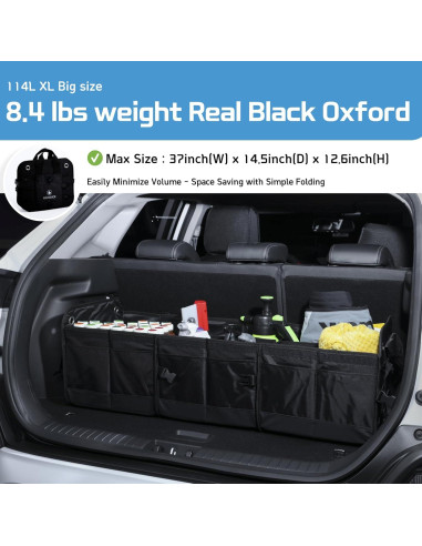 Organizador de Maletero NINEDUCK 114L Negro Oxford Impermeable