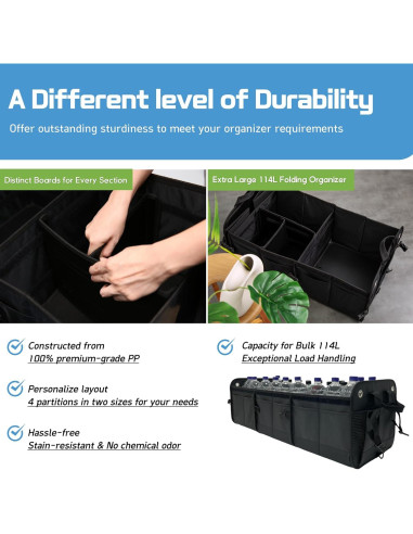 Organizador de Maletero NINEDUCK 114L Negro Oxford Impermeable