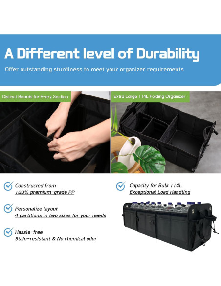 Organizador de Maletero NINEDUCK 114L Negro Oxford Impermeable