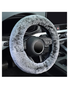 Cubierta de Volante KAFEEK Microfibra Suave 15" Negro Frío