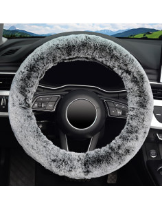 Cubierta de Volante KAFEEK Microfibra Suave 15" Negro Frío 2