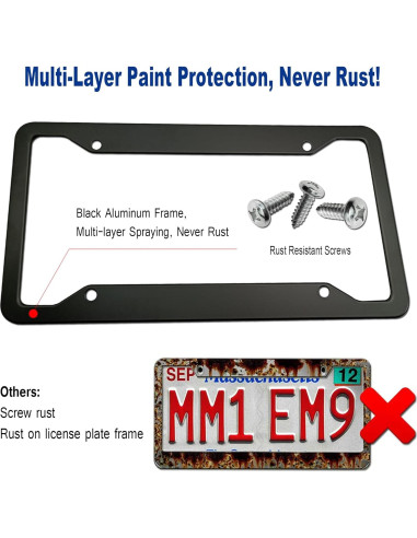 Marco de Placa de Licencia BGGTMO Aluminio Negro Mate - 2 Pzas