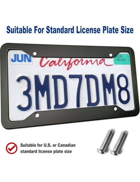 Marco de Placa de Licencia BGGTMO Aluminio Negro Mate - 2 Pzas