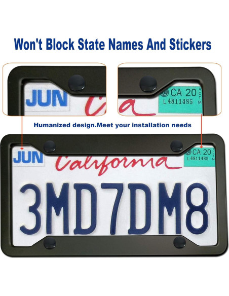 Marco de Placa de Licencia BGGTMO Aluminio Negro Mate - 2 Pzas