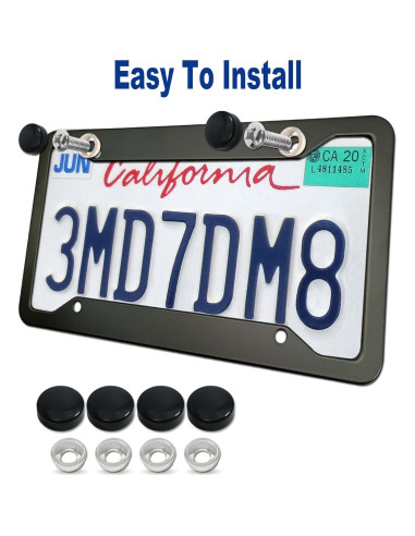 Marco de Placa de Licencia BGGTMO Aluminio Negro Mate - 2 Pzas