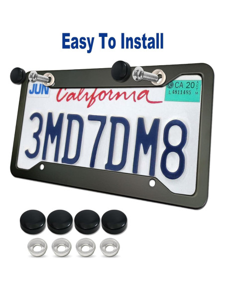 Marco de Placa de Licencia BGGTMO Aluminio Negro Mate - 2 Pzas