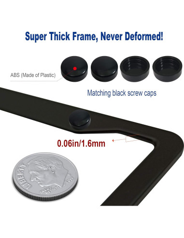 Marco de Placa de Licencia BGGTMO Aluminio Negro Mate - 2 Pzas