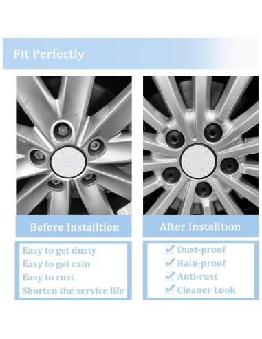 20 Cubiertas de Tuercas de Rueda + Herramienta Dkvudho 17mm