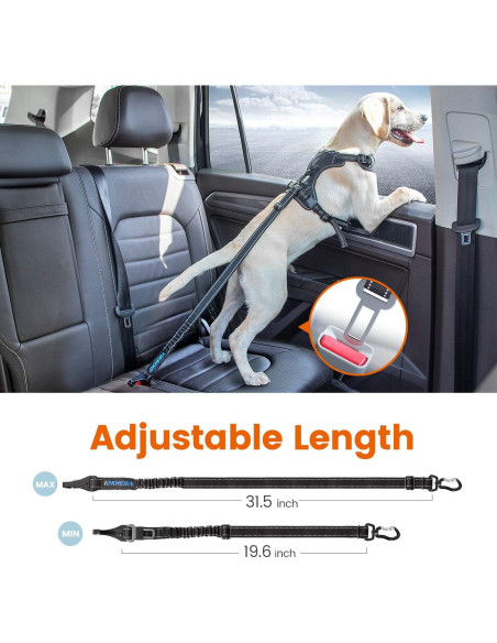 Cinturón de Seguridad para Perros IOKHEIRA Ajustable Reflectante