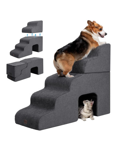 Escalera para Perros Garnpet 5 Pasos Antideslizante Gris