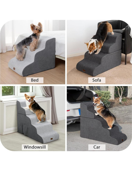 Escalera para Perros Garnpet 5 Pasos Antideslizante Gris