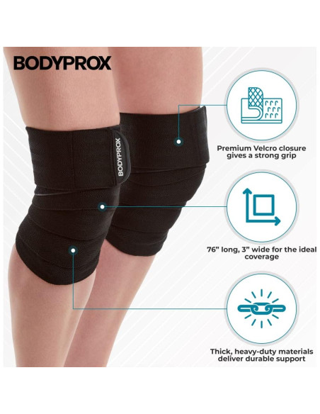 Fajas de Rodilla BODYPROX 193 cm para Levantamiento de Pesas