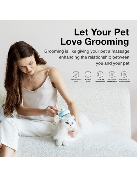 Cepillo Autolimpiante GULIGULI para Mascotas Azul 20.3cm