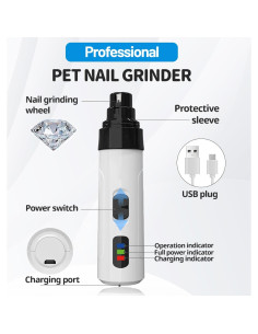 Molinillo de Uñas Silent Groom Pro para Perros Recargable USB 2
