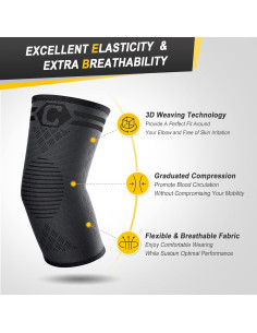 Faja de Codo CAMBIVO 2 Pack para Tendinitis y Alivio Dolor 2