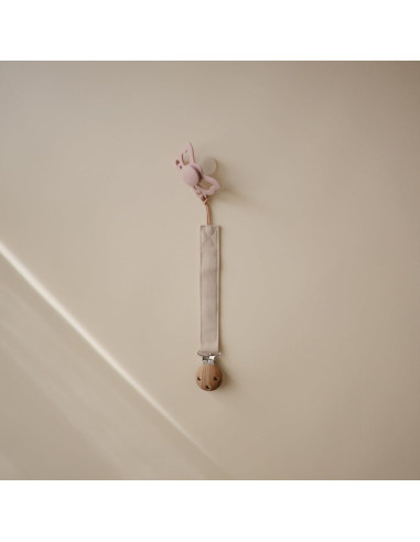 Clip de Chupete de Lino Mushie - Paquete de 2 Oliva/Sand