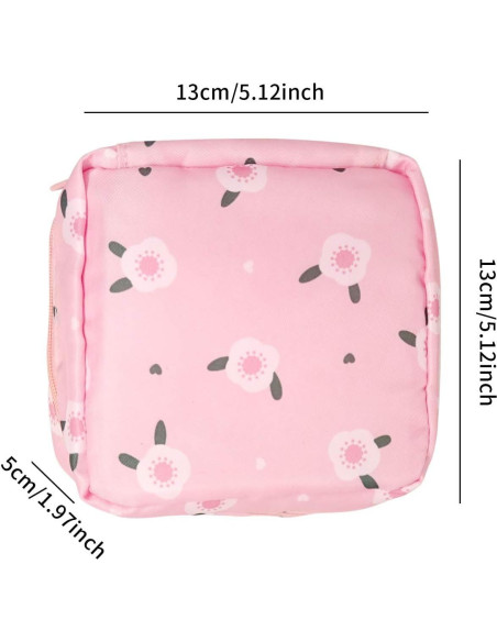 Bolsa de Toallas Sanitarias Bonita y Estilosa 13x13cm