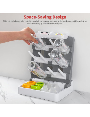 Soporte para Secado de Biberones CINWWNI - Ahorra Espacio, 12 Biberones