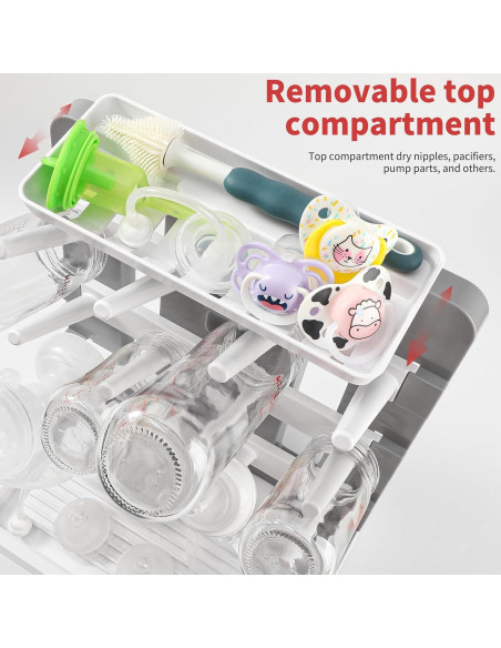 Soporte para Secado de Biberones CINWWNI - Ahorra Espacio, 12 Biberones Soporte para Secado de Biberones CINWWNI - Ahorra Espacio, 12 Biberones