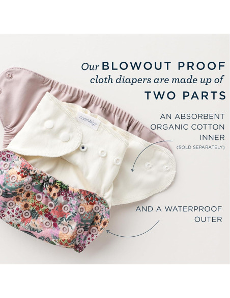 Cubierta de Pañal de Tela Esembly - Tamaño 1 (3.2-7.7 kg) - Impermeable y Transpirable