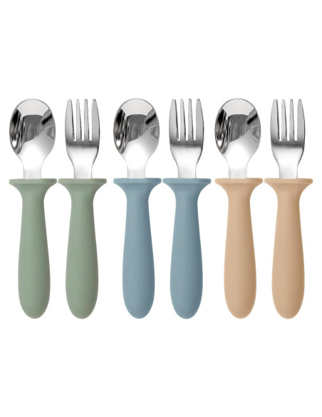 Set de Cubiertos para Niños Eascrozn 6 Piezas Acero Inoxidable