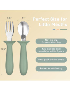 Set de Cubiertos para Niños Eascrozn 6 Piezas Acero Inoxidable 2