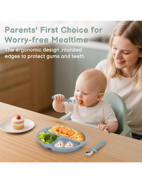 Set de Cubiertos para Niños Eascrozn 6 Piezas Acero Inoxidable