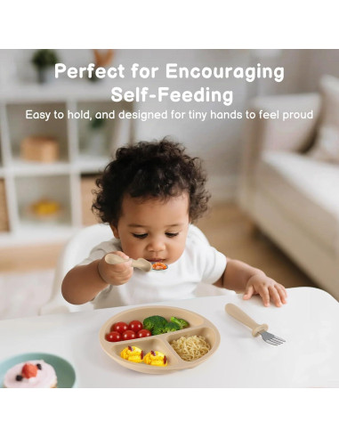 Set de Cubiertos para Niños Eascrozn 6 Piezas Acero Inoxidable