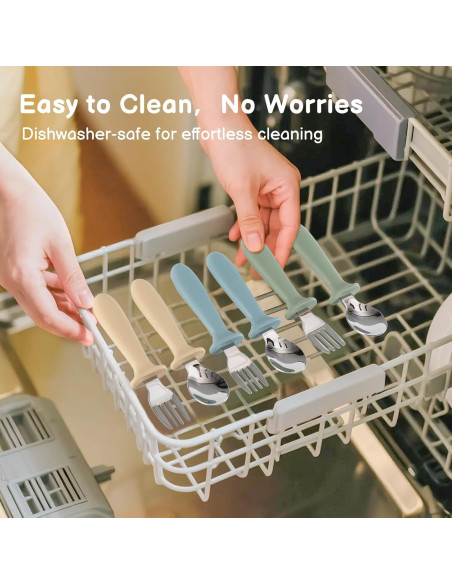 Set de Cubiertos para Niños Eascrozn 6 Piezas Acero Inoxidable