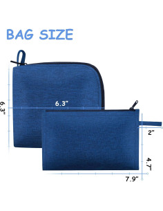 Bolsas Reutilizables para Sándwiches y Snacks Moyad - 2 Unidades, Apto Lavavajillas, Azul 2