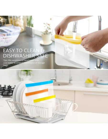 Bolsas de Almacenamiento Reutilizables Koolstuffs 10 Piezas Silicona