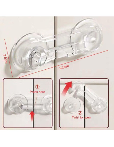 Cerraduras de Seguridad Infantil ANRACHEL 5 PCS Transparentes