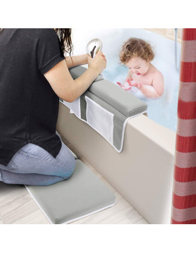 Almohadilla de Baño para Bebé Fafeicy con Reposabrazos y Organizador