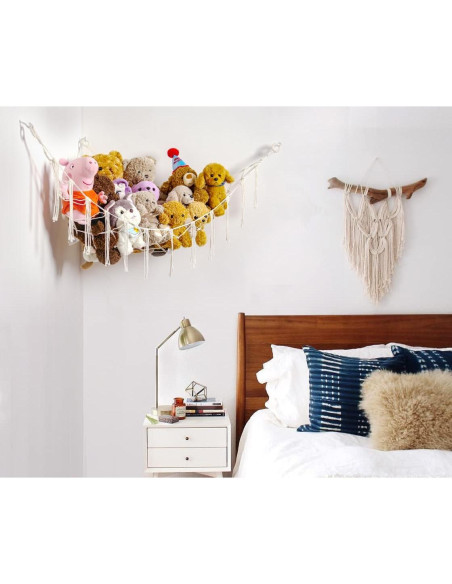 Hamaca de Almacenamiento de Juguetes de Peluche YKBU 150x99cm Crema Hamaca de Almacenamiento de Juguetes de Peluche YKBU 150x99cm Crema