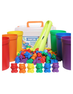 Osos de Conteo Legato - 60 Colores Arcoíris + Tazas y Pinzas