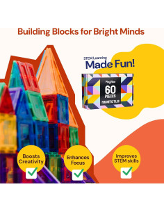 Azulejos Magnéticos PLAYVIBE 60 Pcs - Juguetes STEM 3+ 2