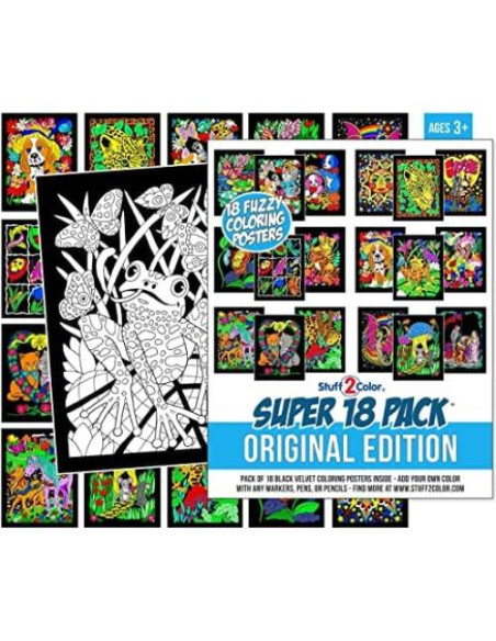 Pack de 18 Pósters para Colorear Stuff2Color - Terciopelo Difuso Pack de 18 Pósters para Colorear Stuff2Color - Terciopelo Difuso