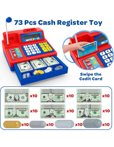 Caja Registradora Juguete Shantou 103 Piezas para Niños 3-8 Años