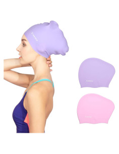 Gorra de Natación Keary para Cabello Largo - Silicona Impermeable