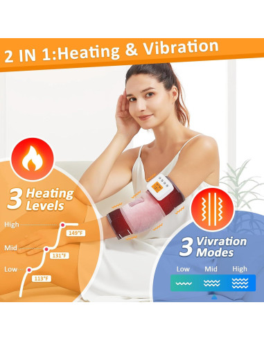 Almohadilla Térmica Inalámbrica AOKESTE para Codo con Masaje