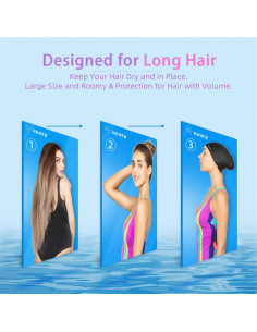 Gorra de Natación Keary para Cabello Largo - Silicona Impermeable 2