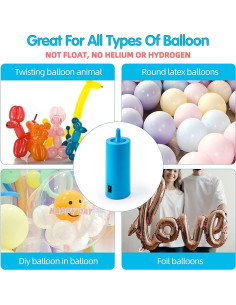 Bomba de Aire Eléctrica Birodeko Azul Cielo para Globos 2