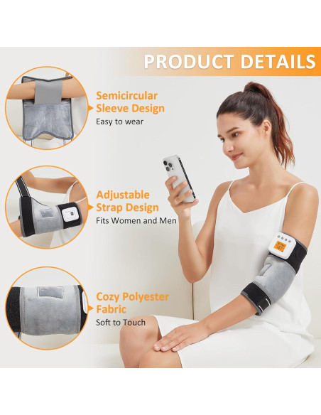 Almohadilla Térmica Inalámbrica AOKESTE para Codo con Masaje