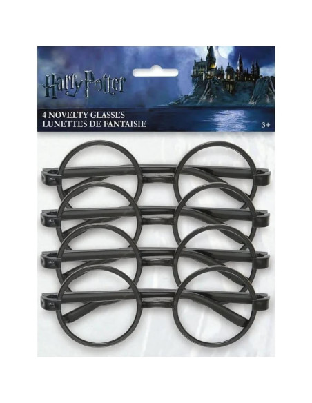 Gafas Negras Harry Potter - Paquete de 4 - Cosplay Mágico Gafas Negras Harry Potter - Paquete de 4 - Cosplay Mágico
