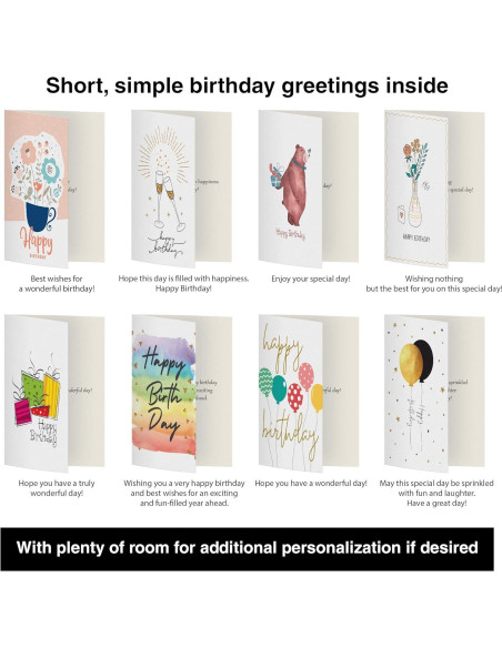 Dessie 100 Tarjetas de Cumpleaños Únicas con Sobres y Sellos